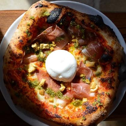 Pizza vue de dessus